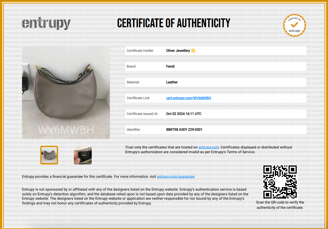 Fendi Grey Calf Leather Small Fendigraphy Bag