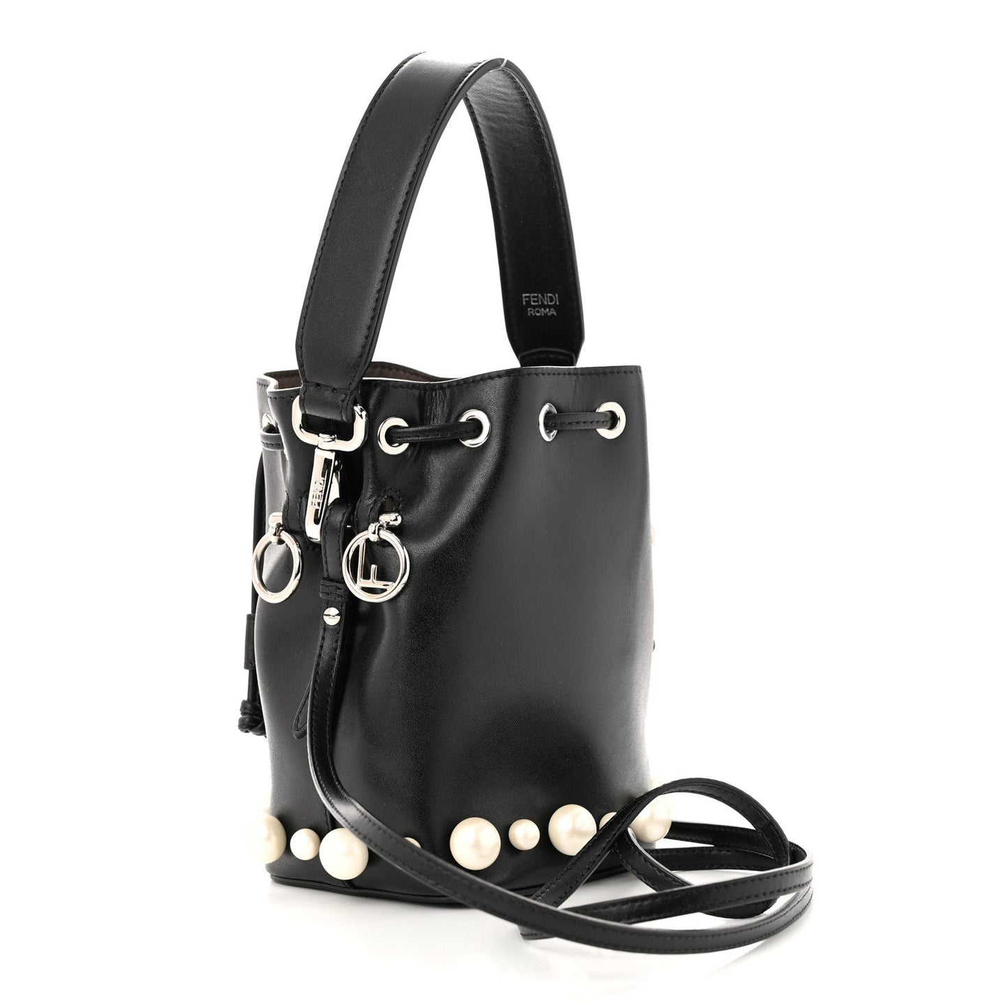 FENDI LIBERTY PEARL CALFSKIN MINI MON TRÃSOR BUCKET BAG