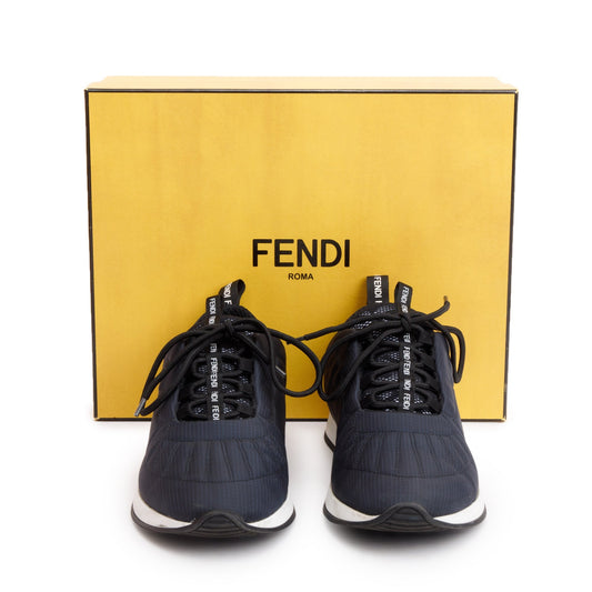Fendi Navy Nylon FFreedom Sneakers, Size 38.5