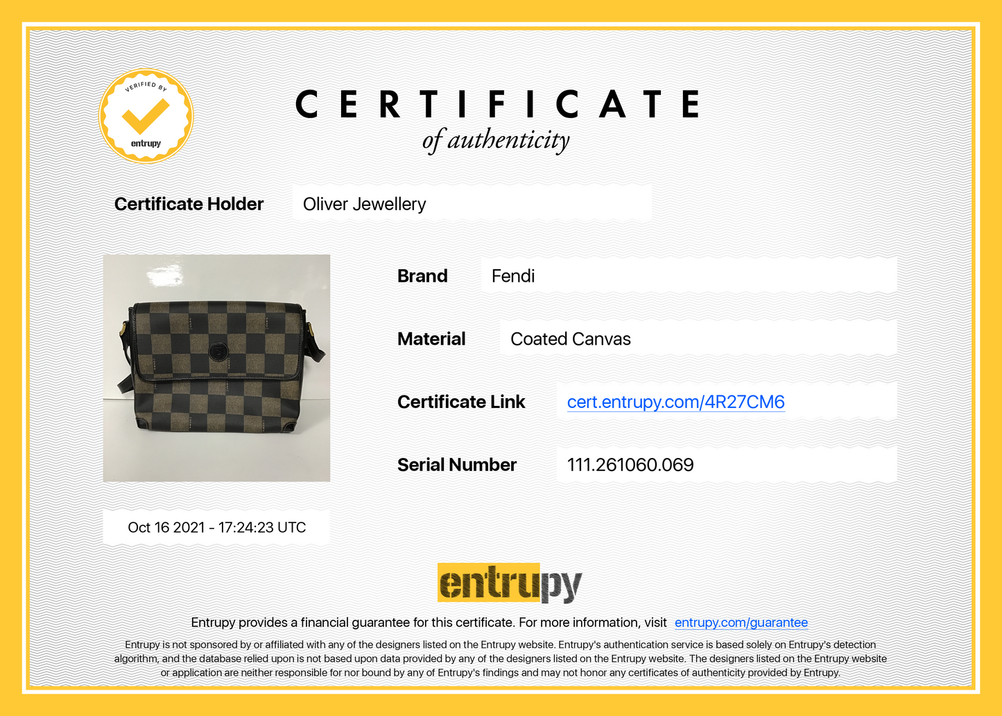 Fendi Vintage Checkered Crossbody Bag