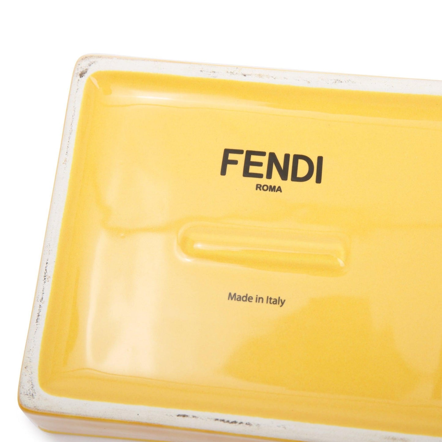 Fendi Yellow Ceramic Covered Box