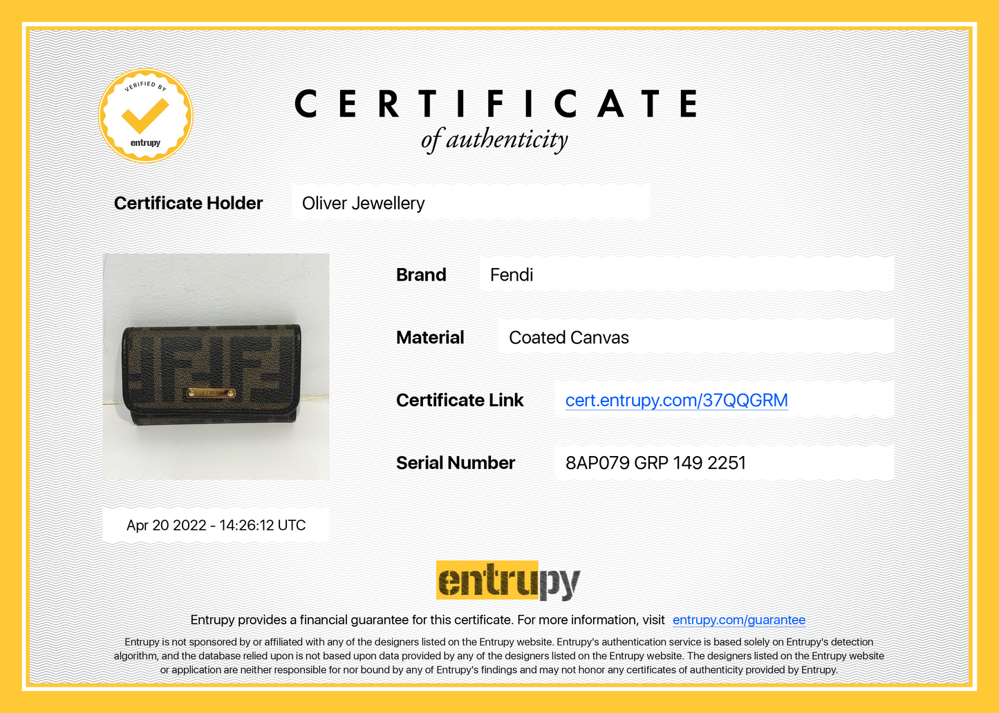 Fendi Zucca 6 Key Case