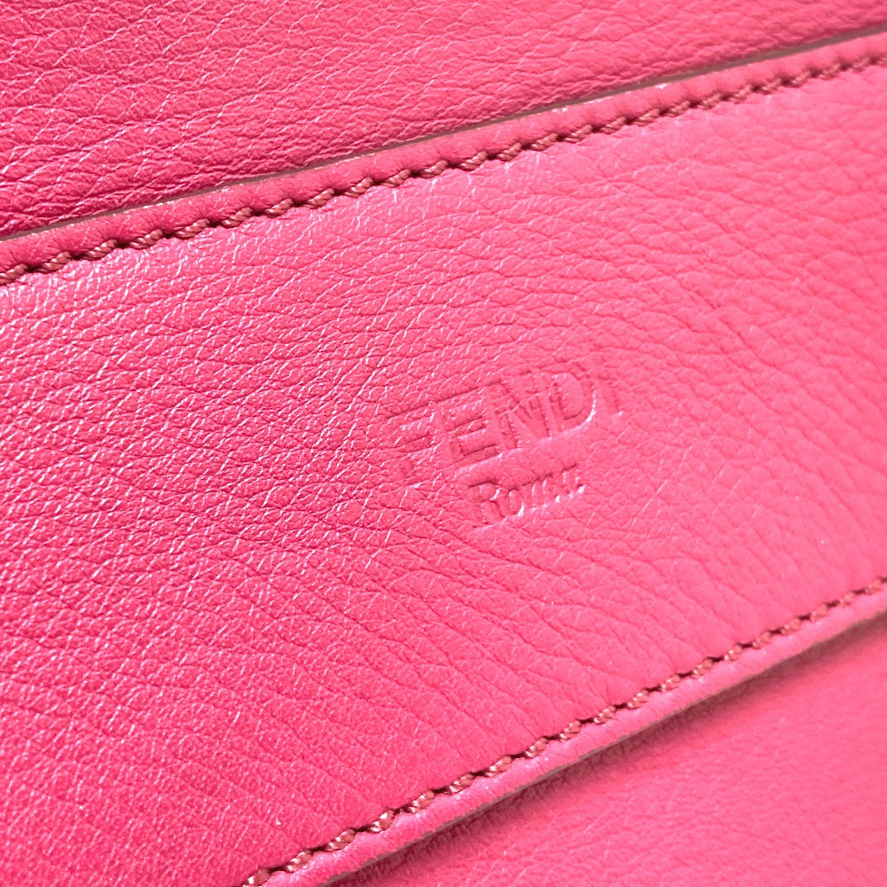 FENDI Handbag 8BN251 Leather / canvas Brown x purple type Pecan Women