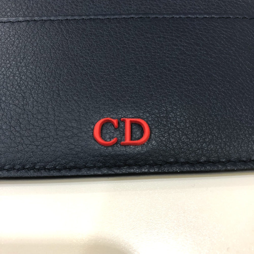 DIOR HOMME Card Case 06-BO-0115 leather Navy CD logo Business Card Holder Pass Case mens
