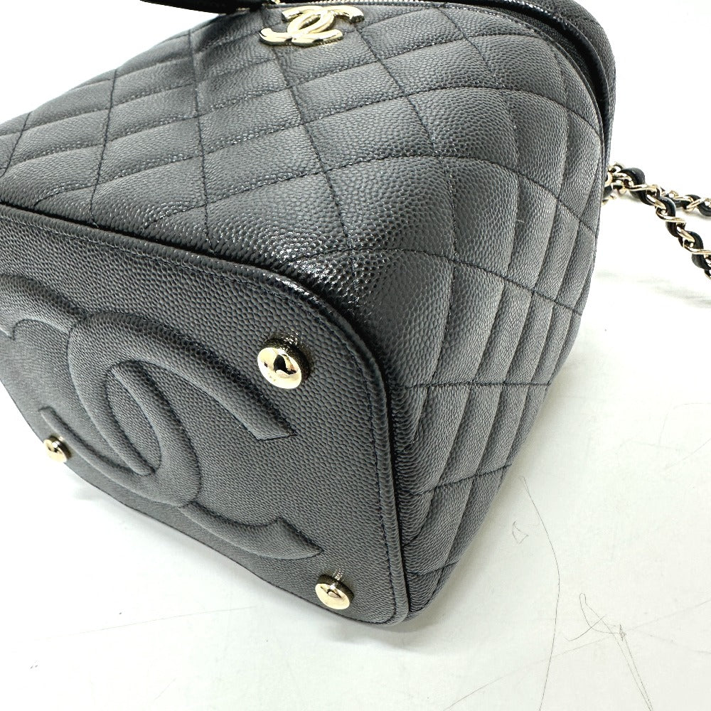 CHANEL Vanity bag AS2362 Caviar skin black COCO Mark CC Matrasse quilting