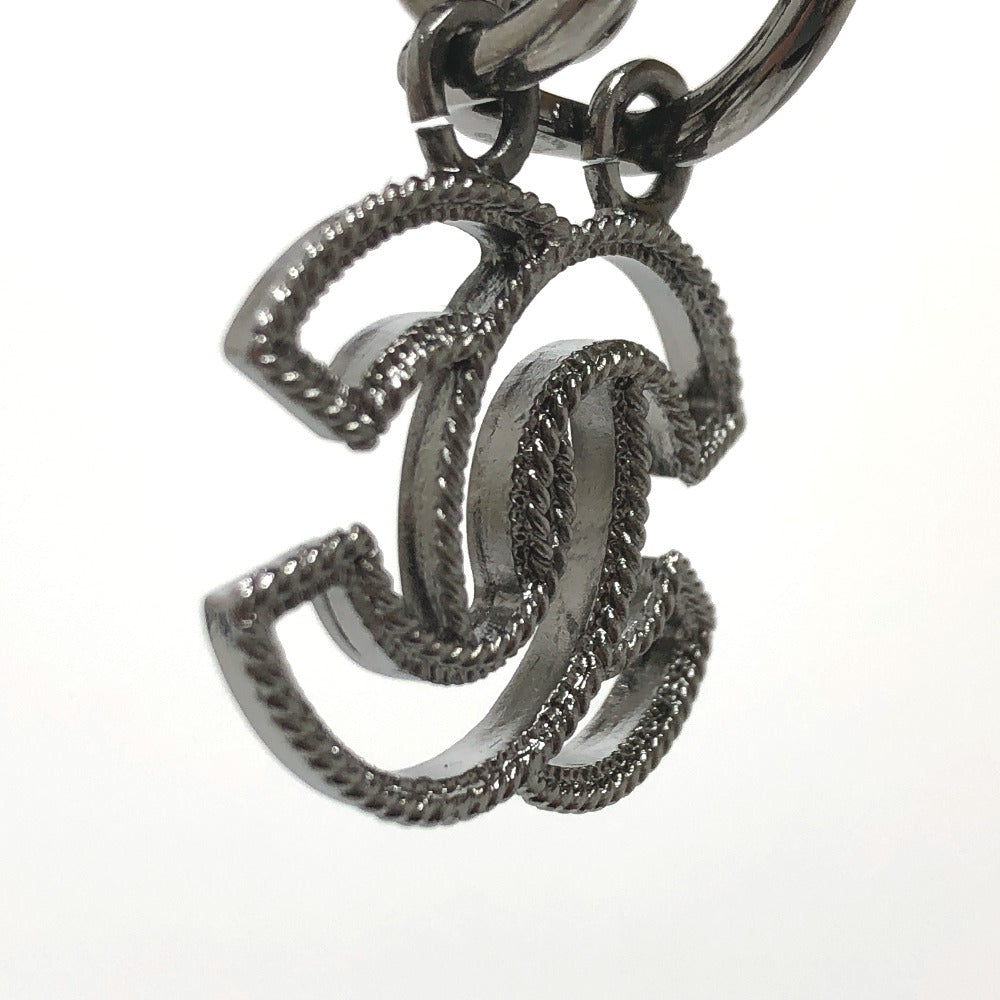 CHANEL Earring metal black CC COCO Mark