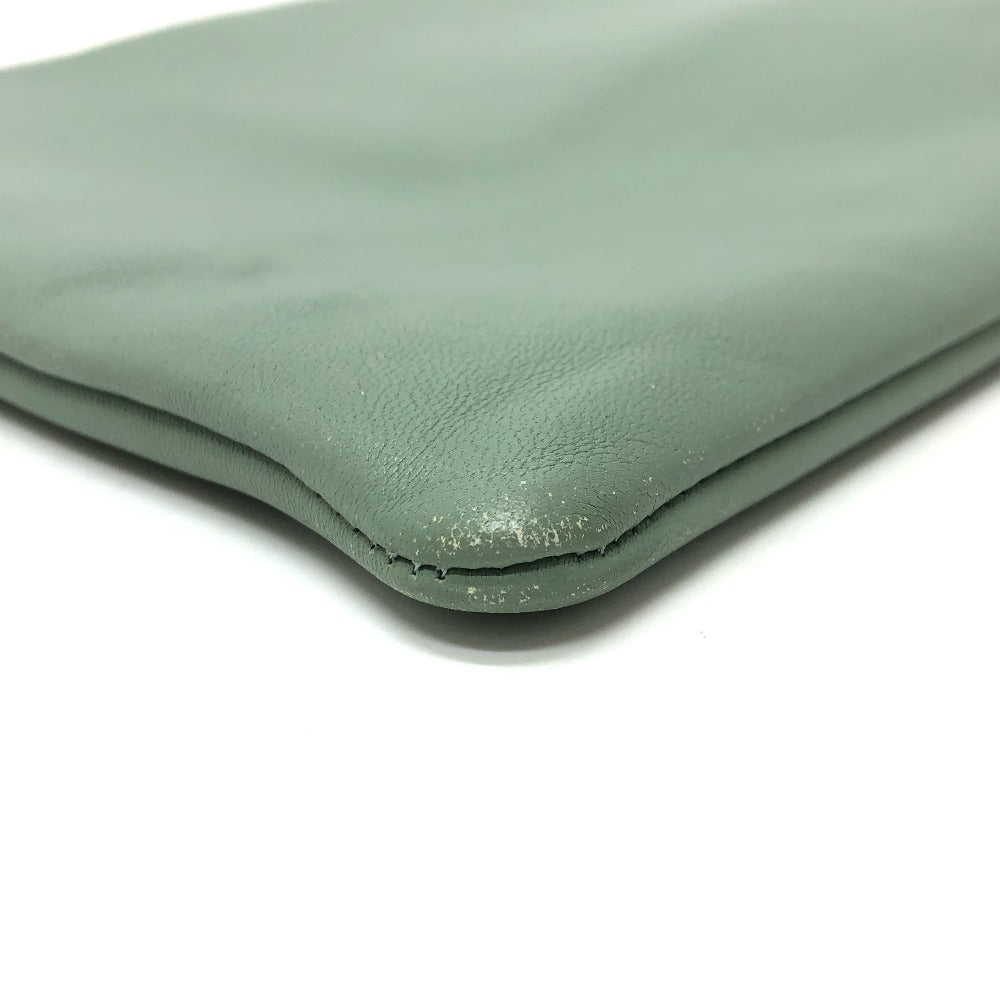CELINE Clutch bag leather Green type business bag Women