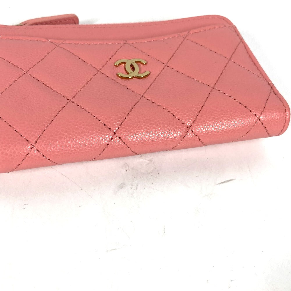 CHANEL Coin case AP3179 Caviar skin pink Matrasse COCO Mark Fragment Case Women