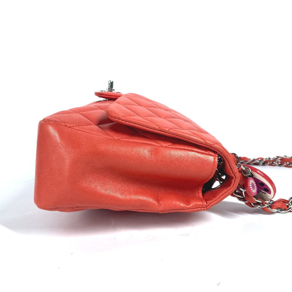 CHANEL Shoulder Bag lambskin Red Shoulder Matelasse 25 Ladybug Strawberry
