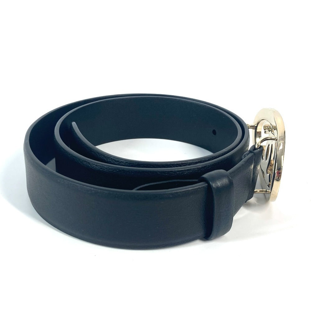CHANEL belt leather black B24A CC COCO Mark Round Women 70