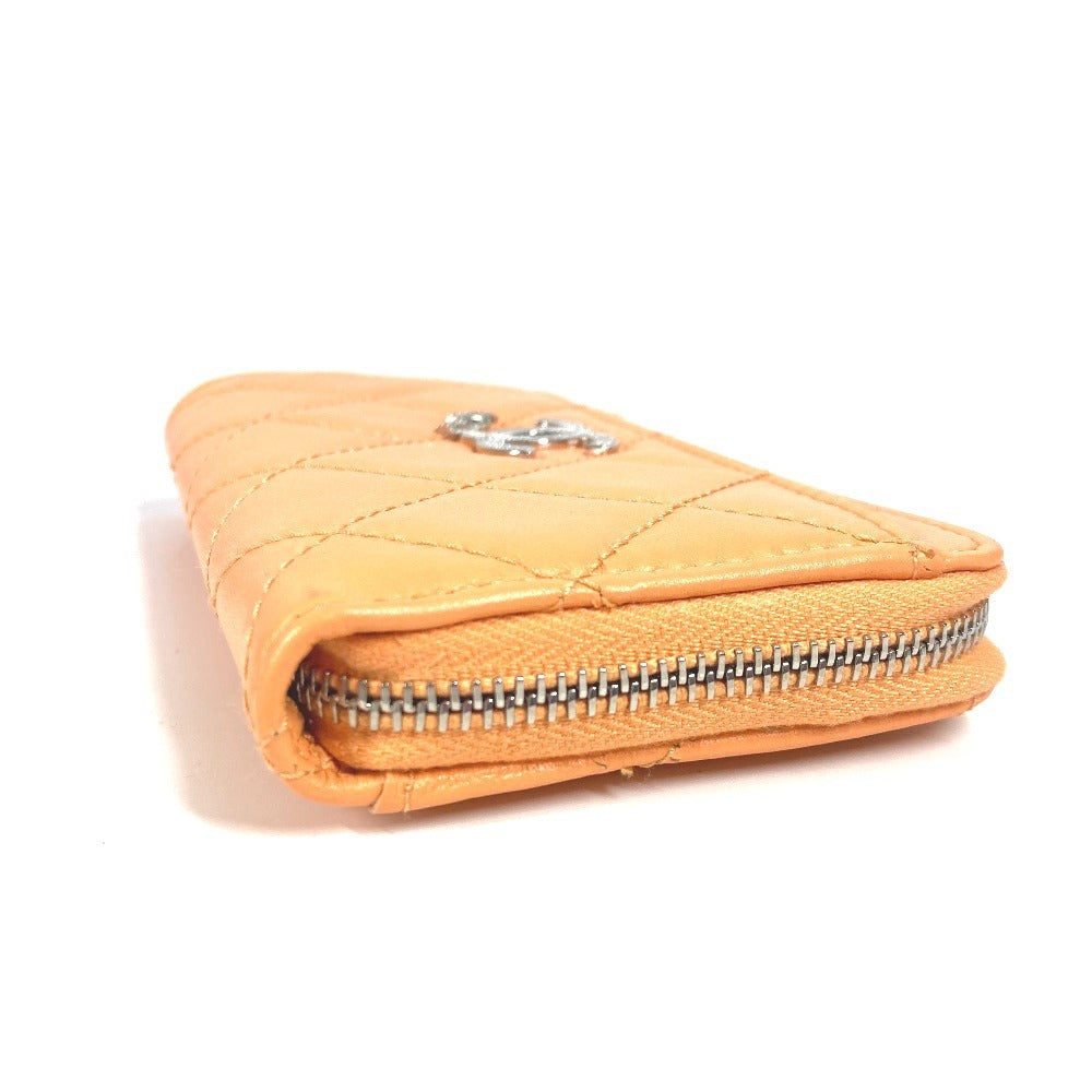 CHANEL Coin case AP3732 lambskin Orange Wallet Coin Pocket Card Case CC COCO Mark Star logo