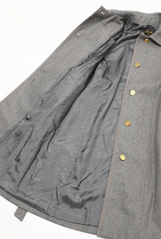 CELINE Stainless collar coat wool gray No size listed