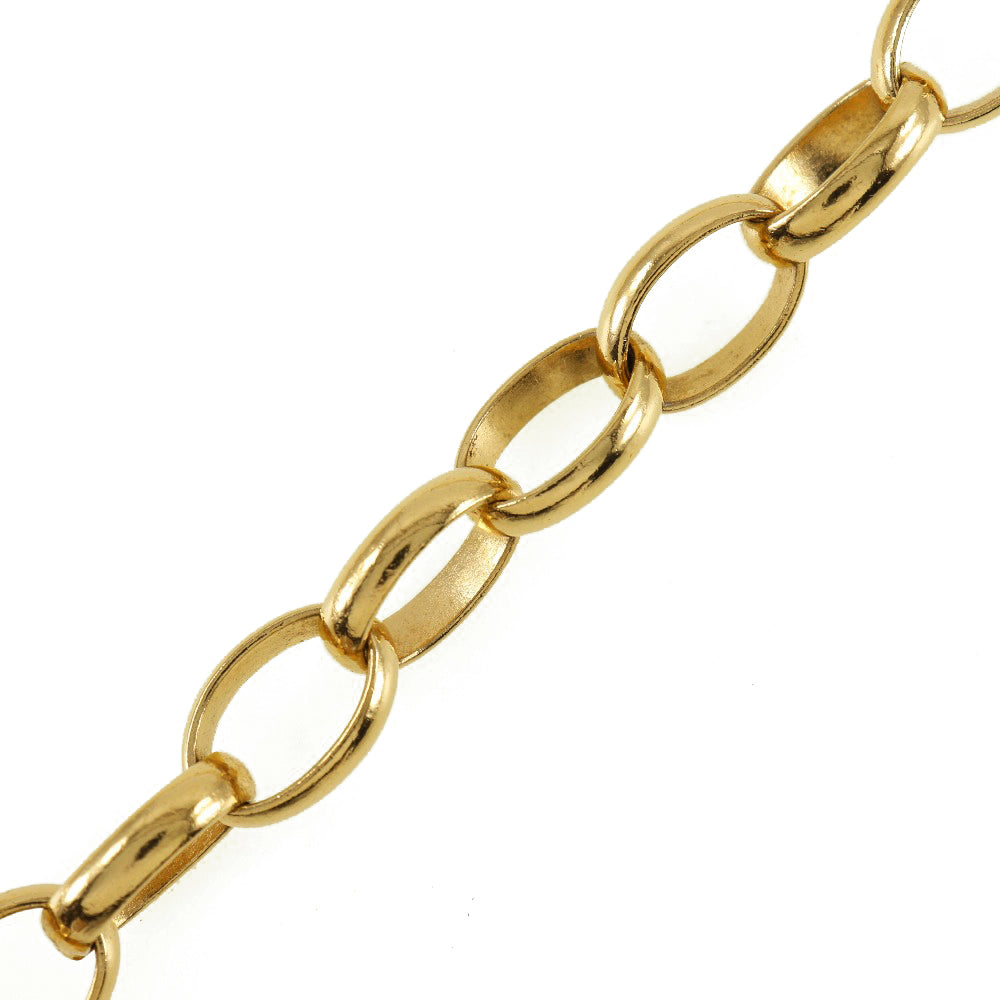 CHANEL Necklace Plated Gold gold vintage Round logo Women