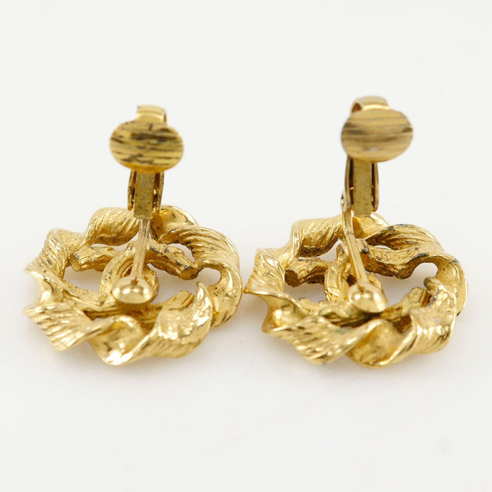 CHANEL Earring Plated Gold gold vintage Round COCO Mark