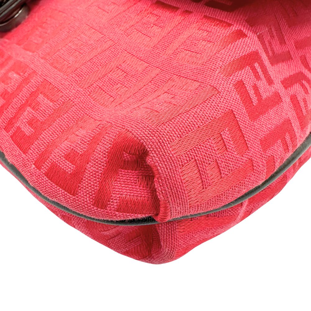 FENDI Shoulder Bag 8BT052 Canvas, leather Red Zucca Women