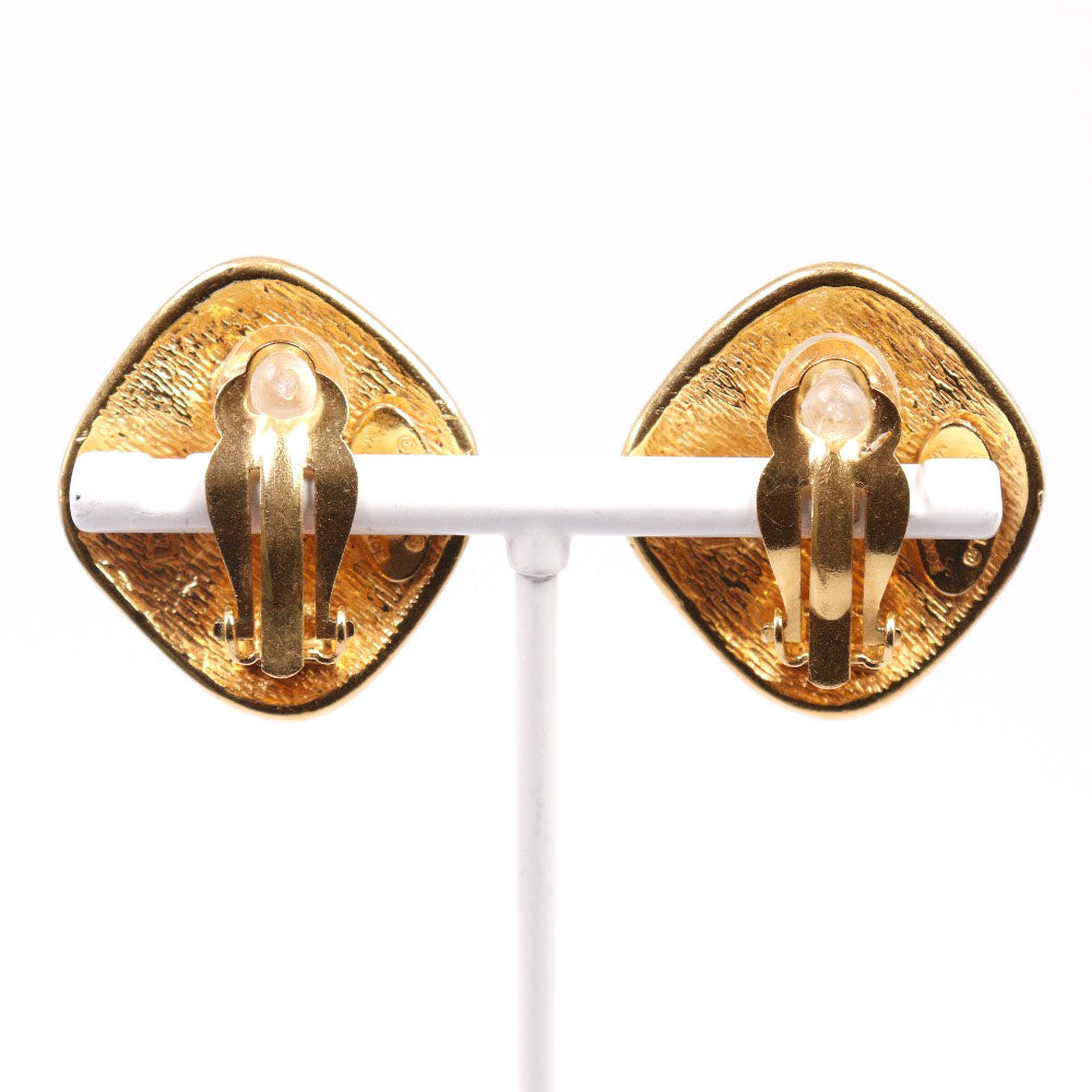 CHANEL Earring Plated Gold gold vintage Matrasse Rhombus Women