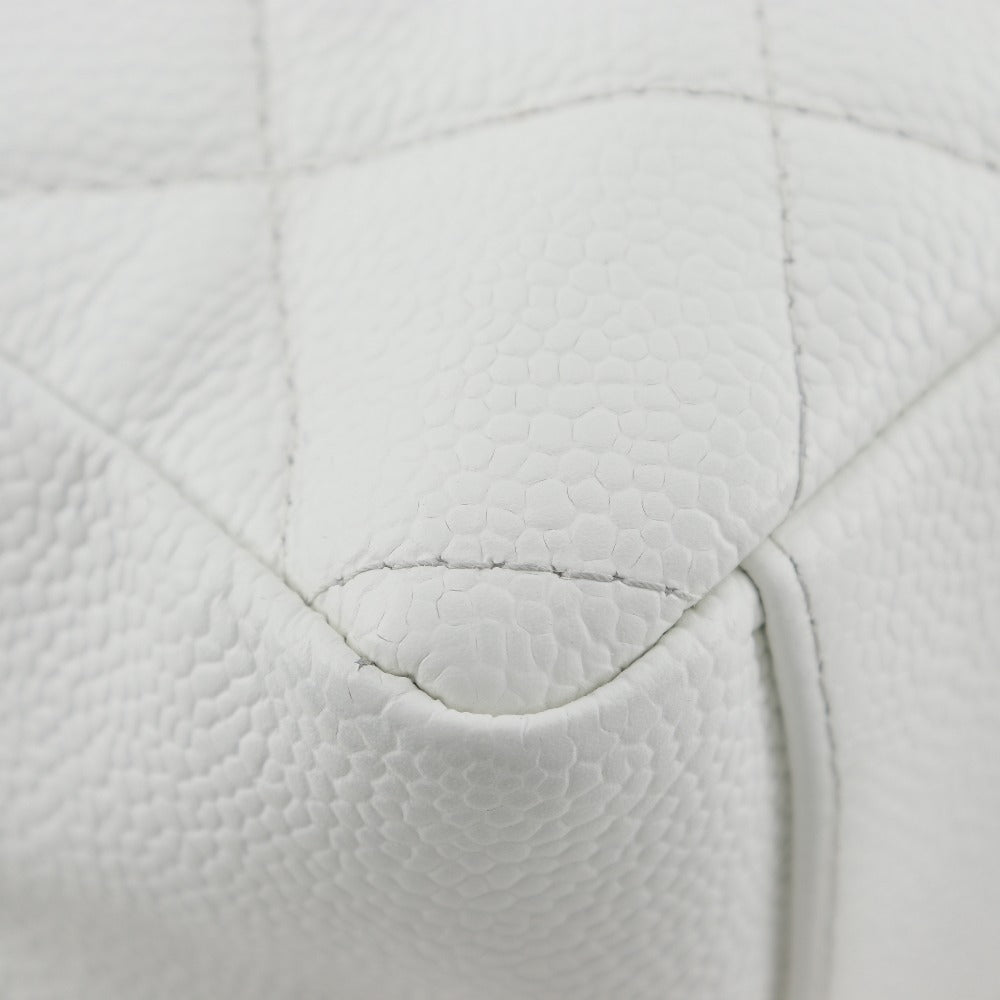 CHANEL Shoulder Bag Caviar skin White PST Chain Tote Women