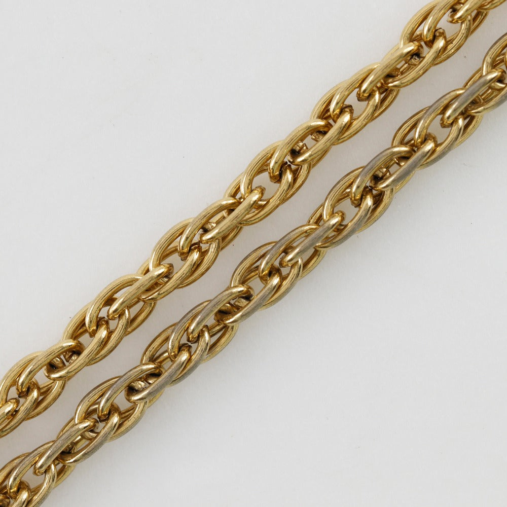 CHANEL Necklace Plated Gold, Rhinestones gold vintage COCO Mark