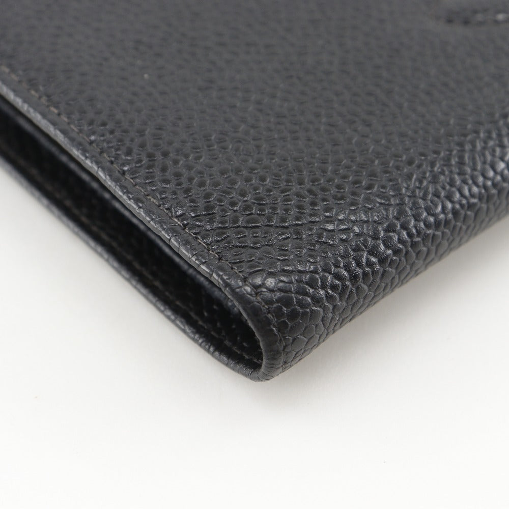 CHANEL Long Wallet Purse A13498 Caviar skin black Gamaguchi COCO Mark
