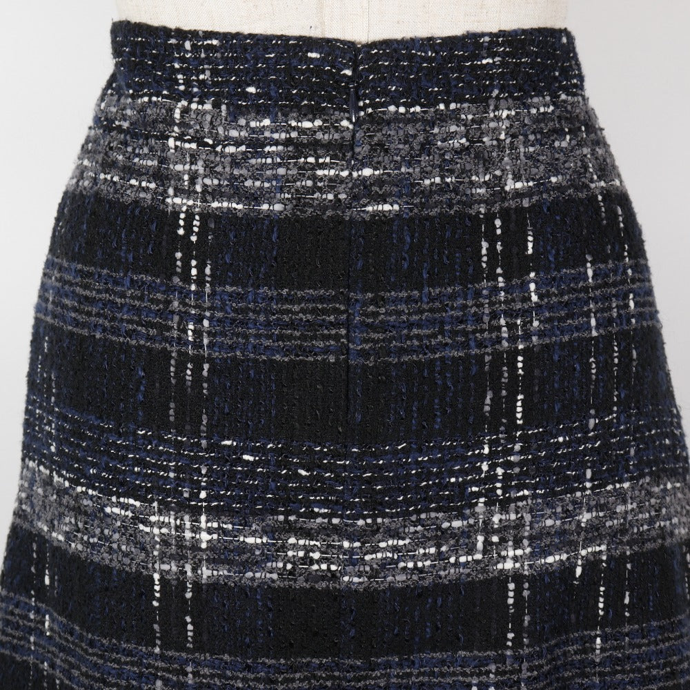 CHANEL skirt P26088V16545 Cotton, Nylon Black / navy tweed 38