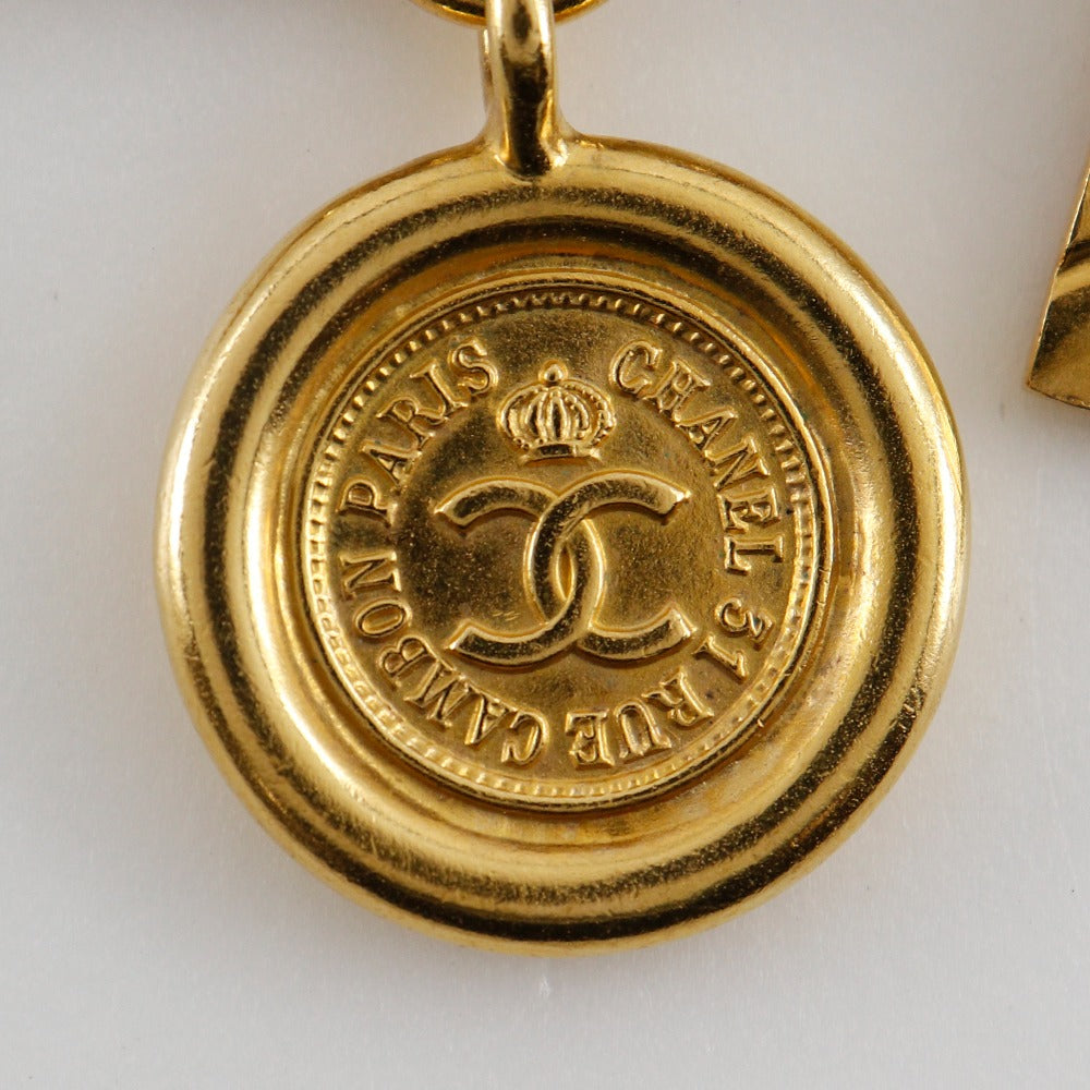 CHANEL Brooch Plated Gold gold vintage Icon charm