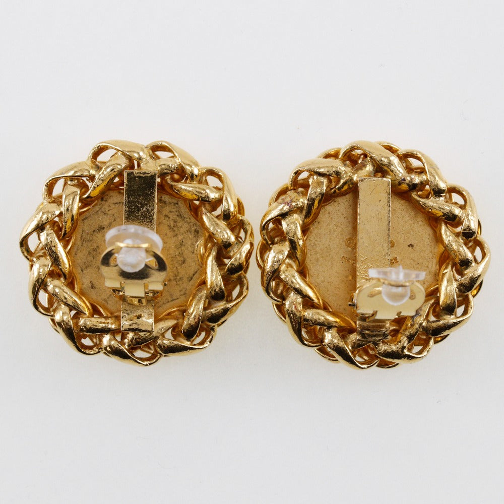 CHANEL Earring Plated Gold gold vintage logo COCO Mark Women