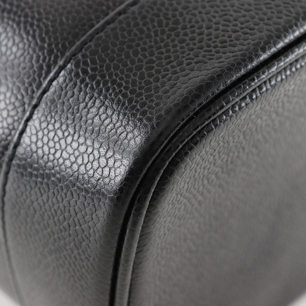 CHANEL Pouch A01998 Caviar skin black Handbag Vanity Women