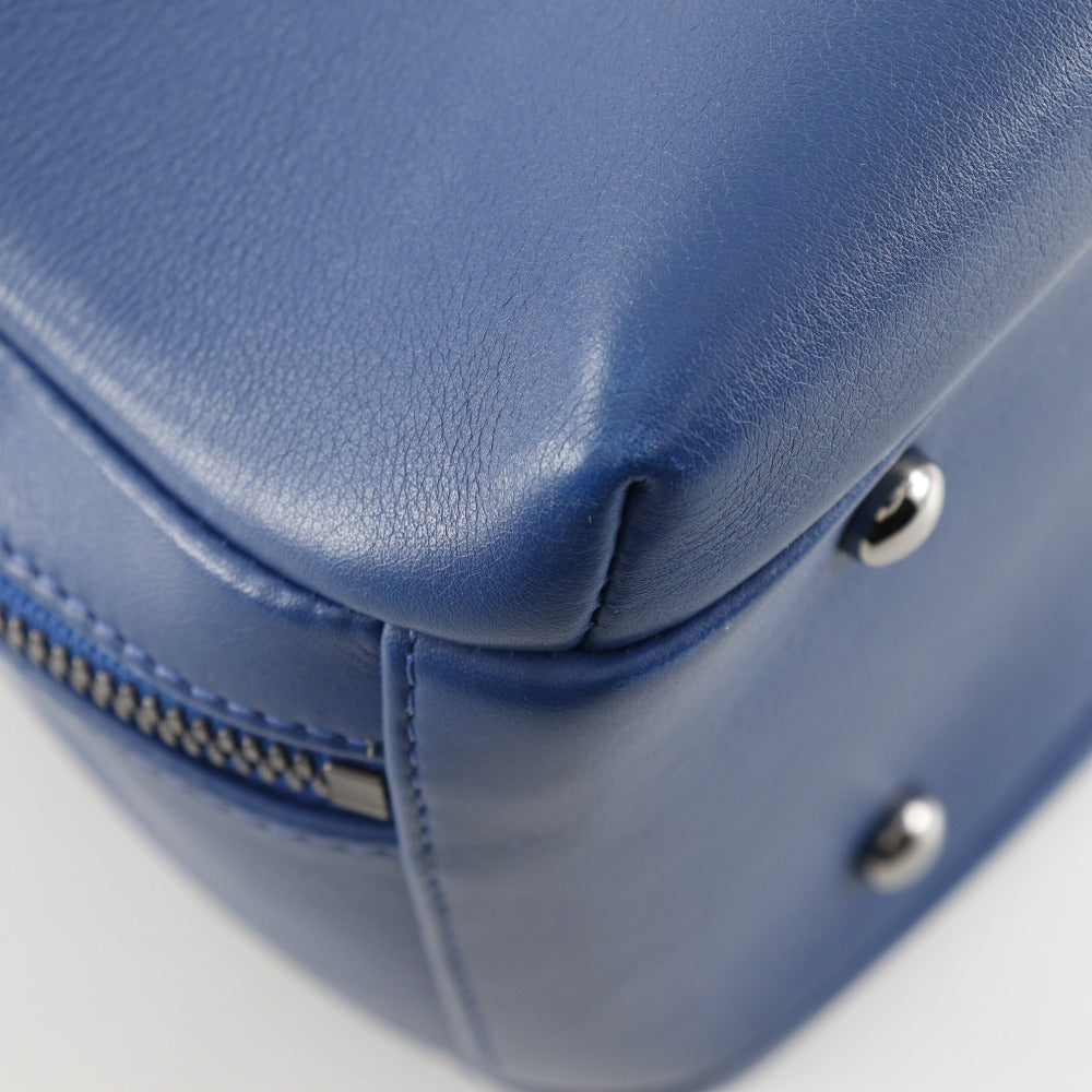 CHANEL Handbag Calfskin Blue 2WAYShoulder Trendy Bowling Bag Women