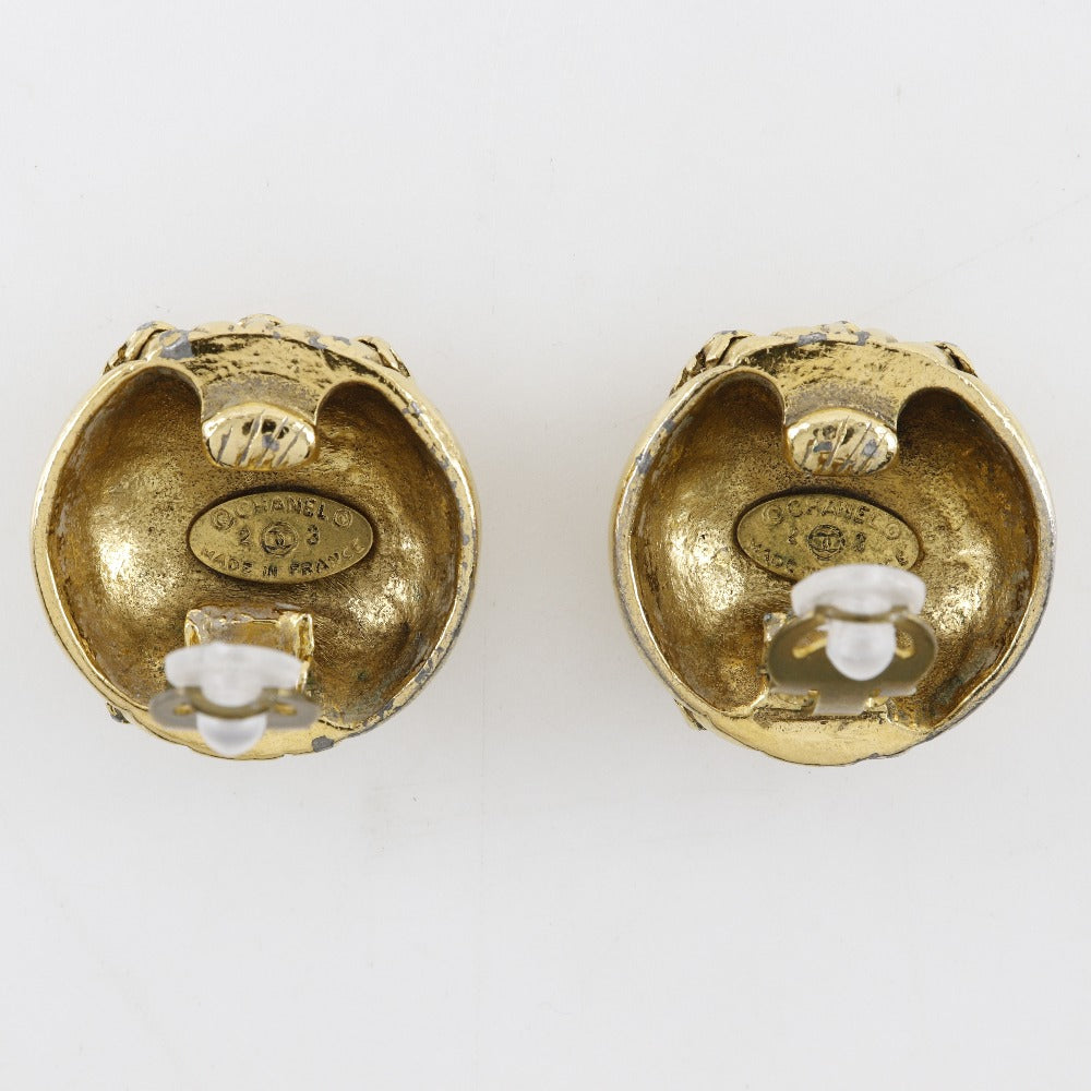 CHANEL Earring Plated Gold gold vintage COCO Mark Women