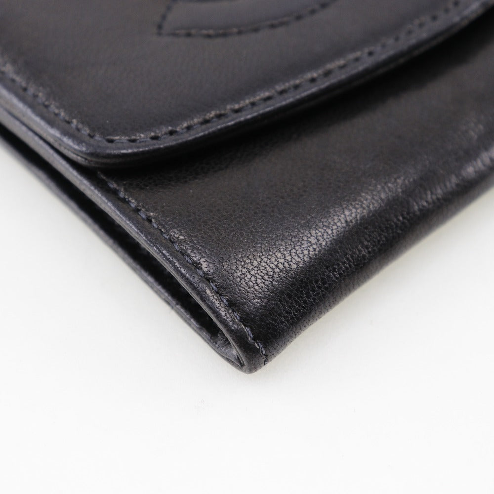 CHANEL Coin case lambskin black vintage COCO Mark Women