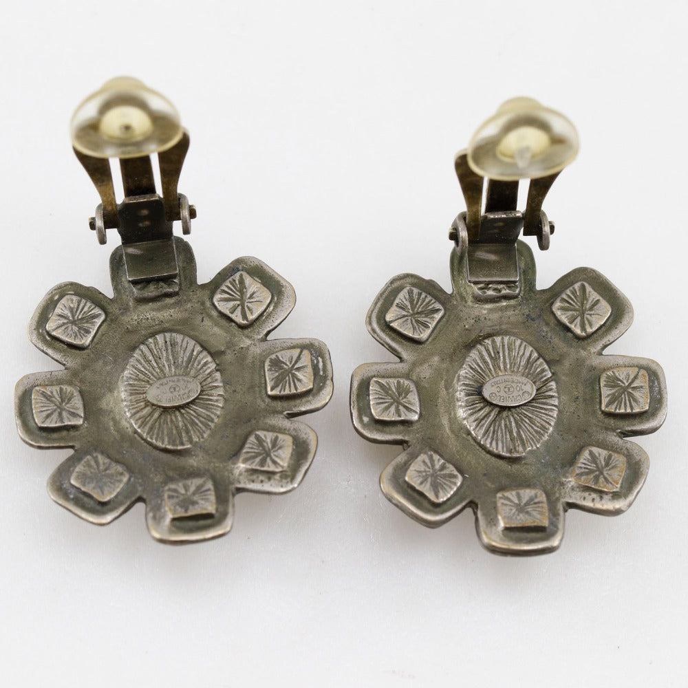 CHANEL Earring metallic Silver COCO Mark Women