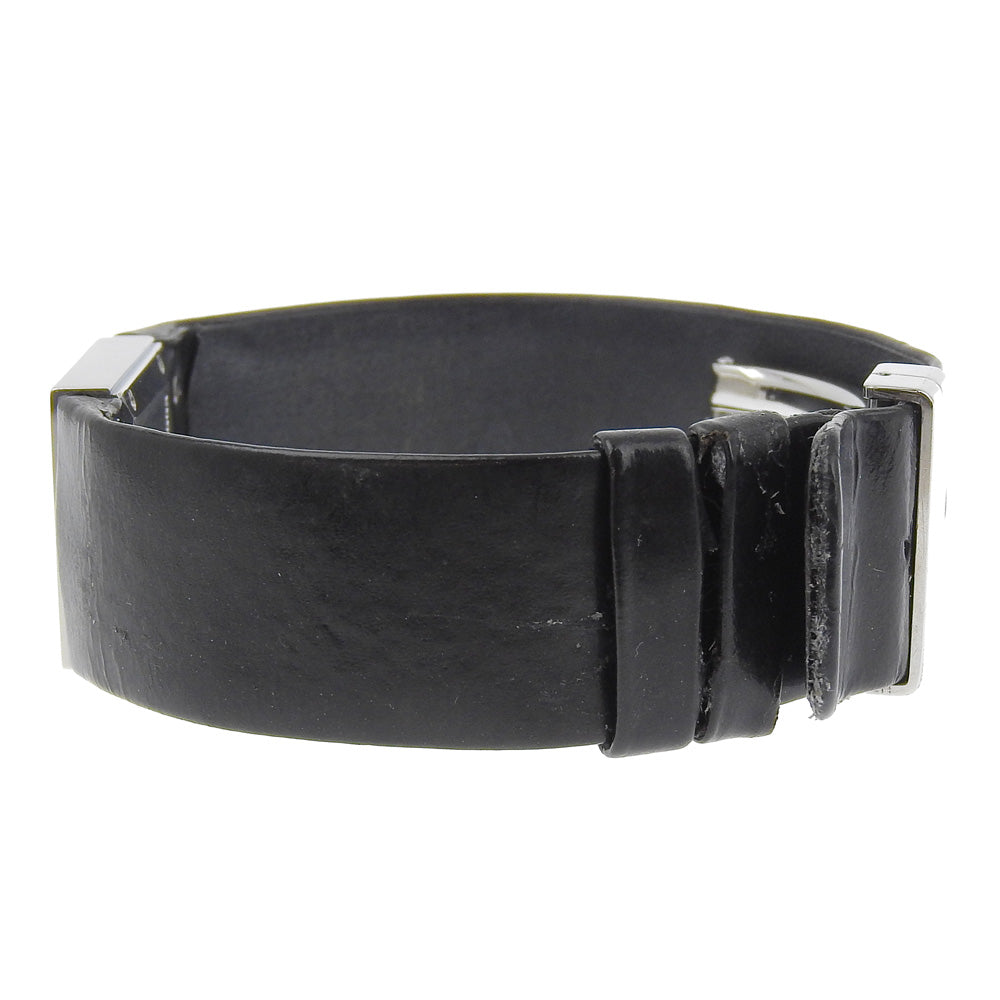 CHANEL Watches Quartz H0116 Stainless Steel , Embossed Leather Silver Matrasse black dial Women
