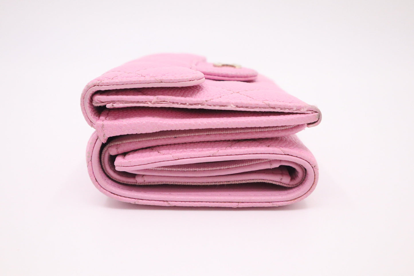 Chanel Compact Wallet in Pink Caviar Leather
