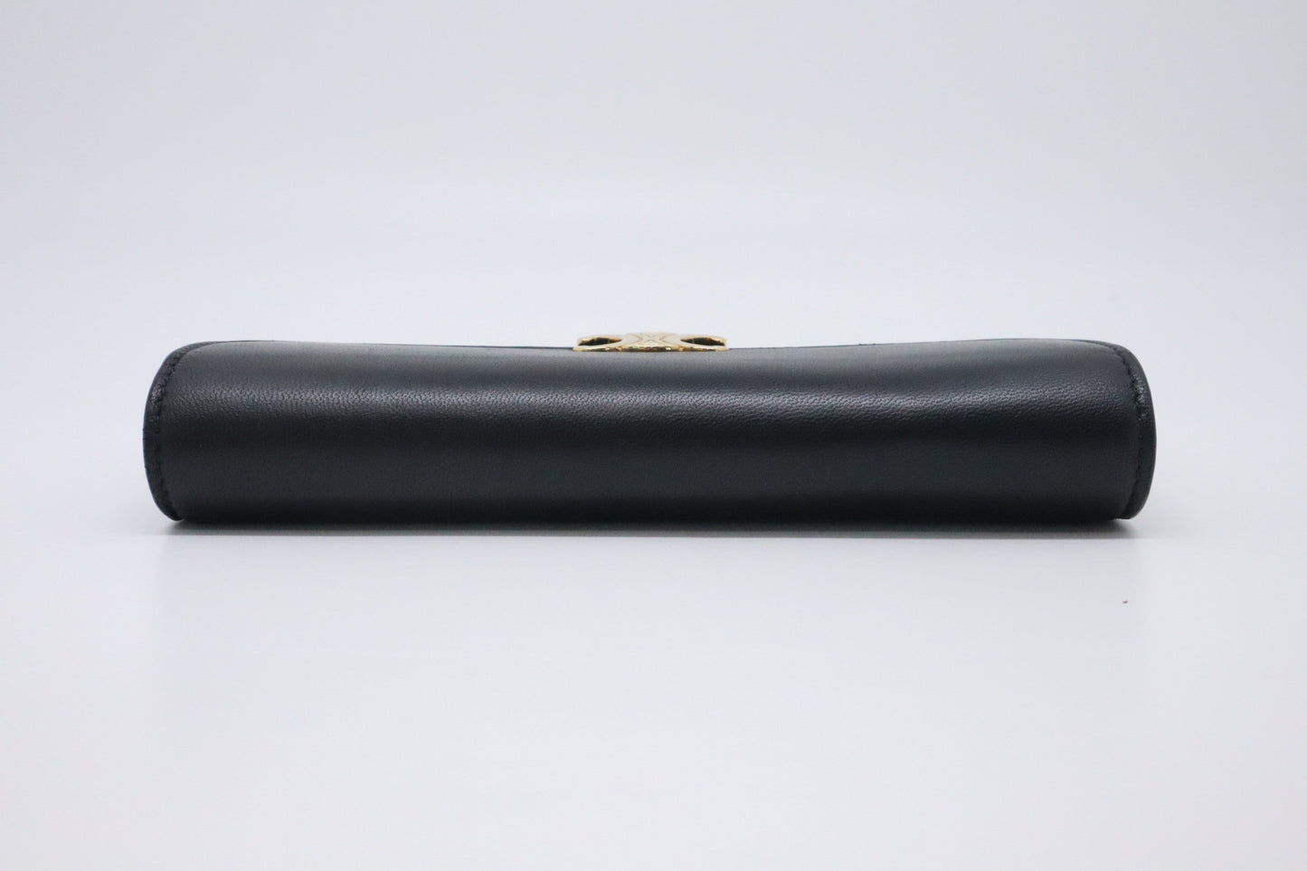 Celine Large Flap Wallet in Black Triomphe Leather