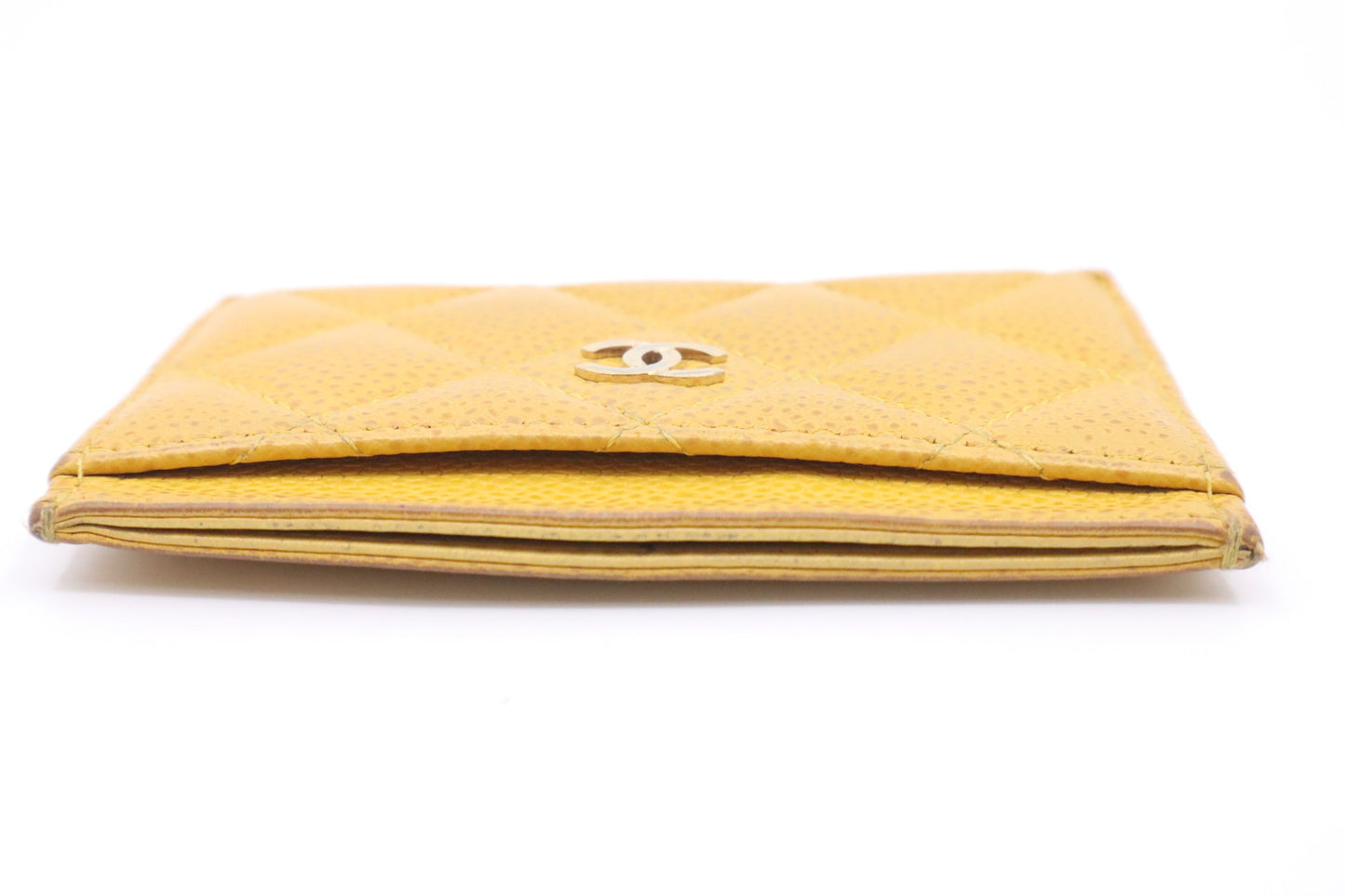 Chanel Card Case in Yellow Caviar Leather