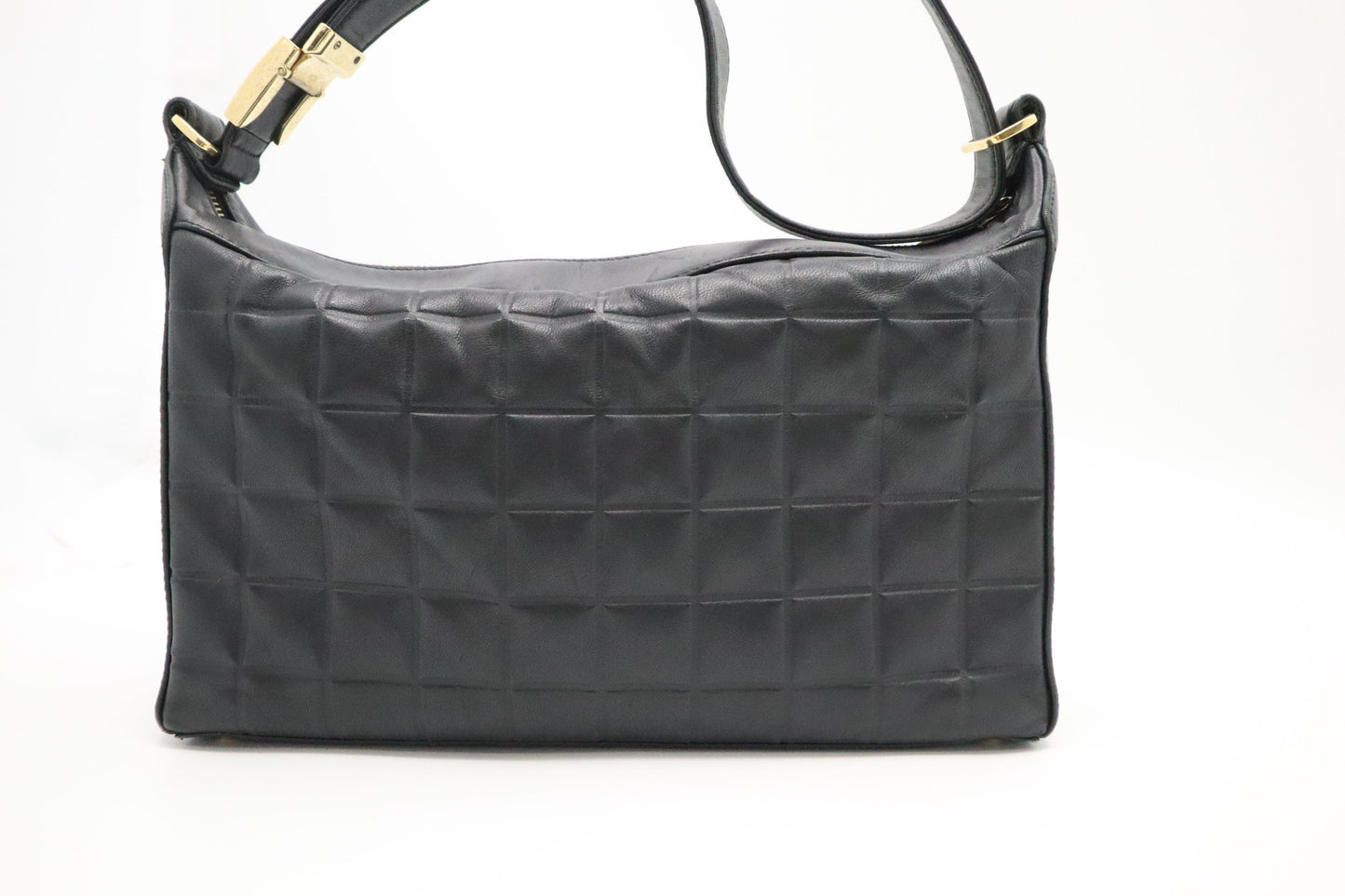 Chanel Chocobar Shoulder Bag in Black Leather