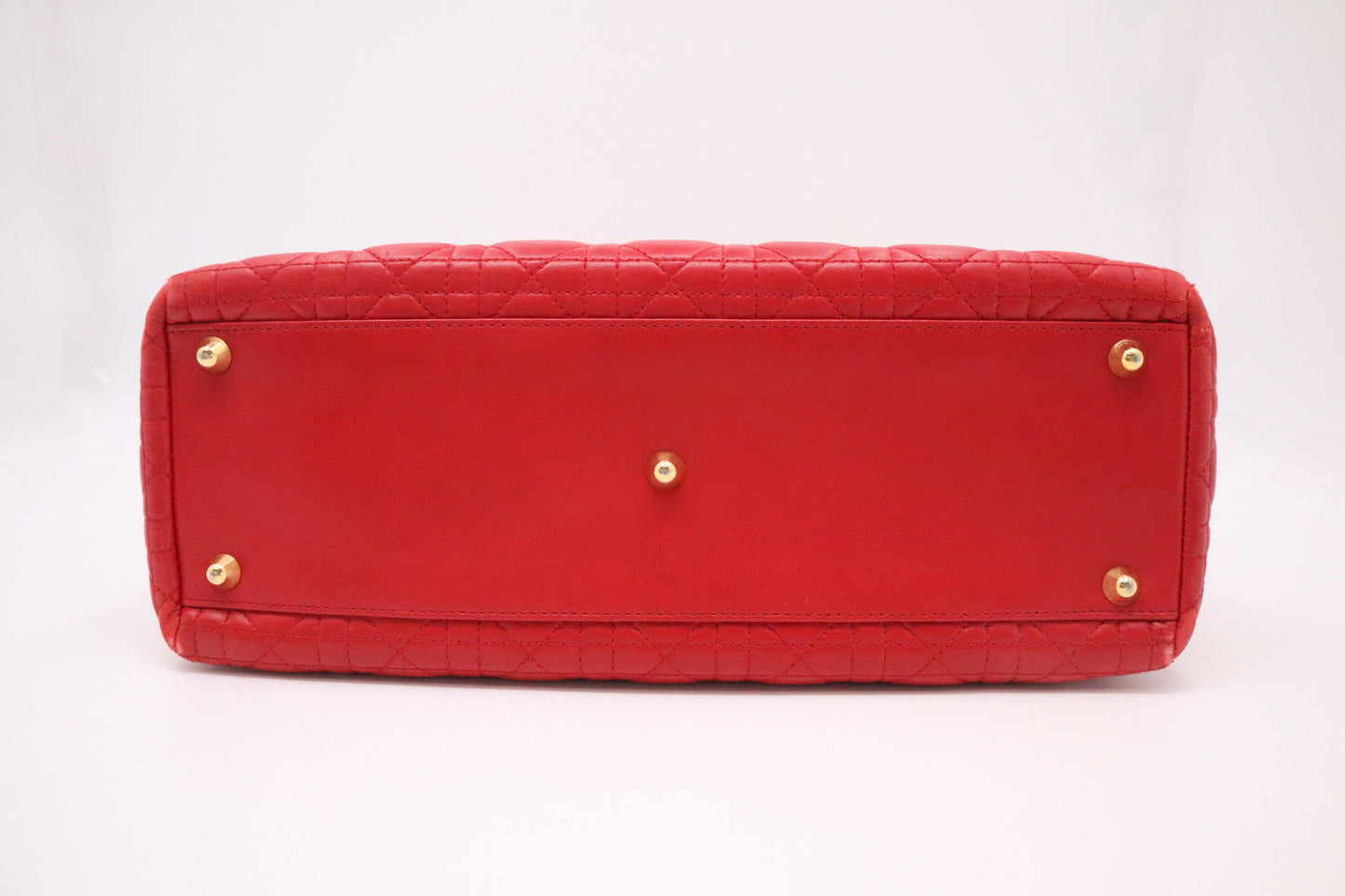 Dior Lady Dior Large in Red Cannage Leather