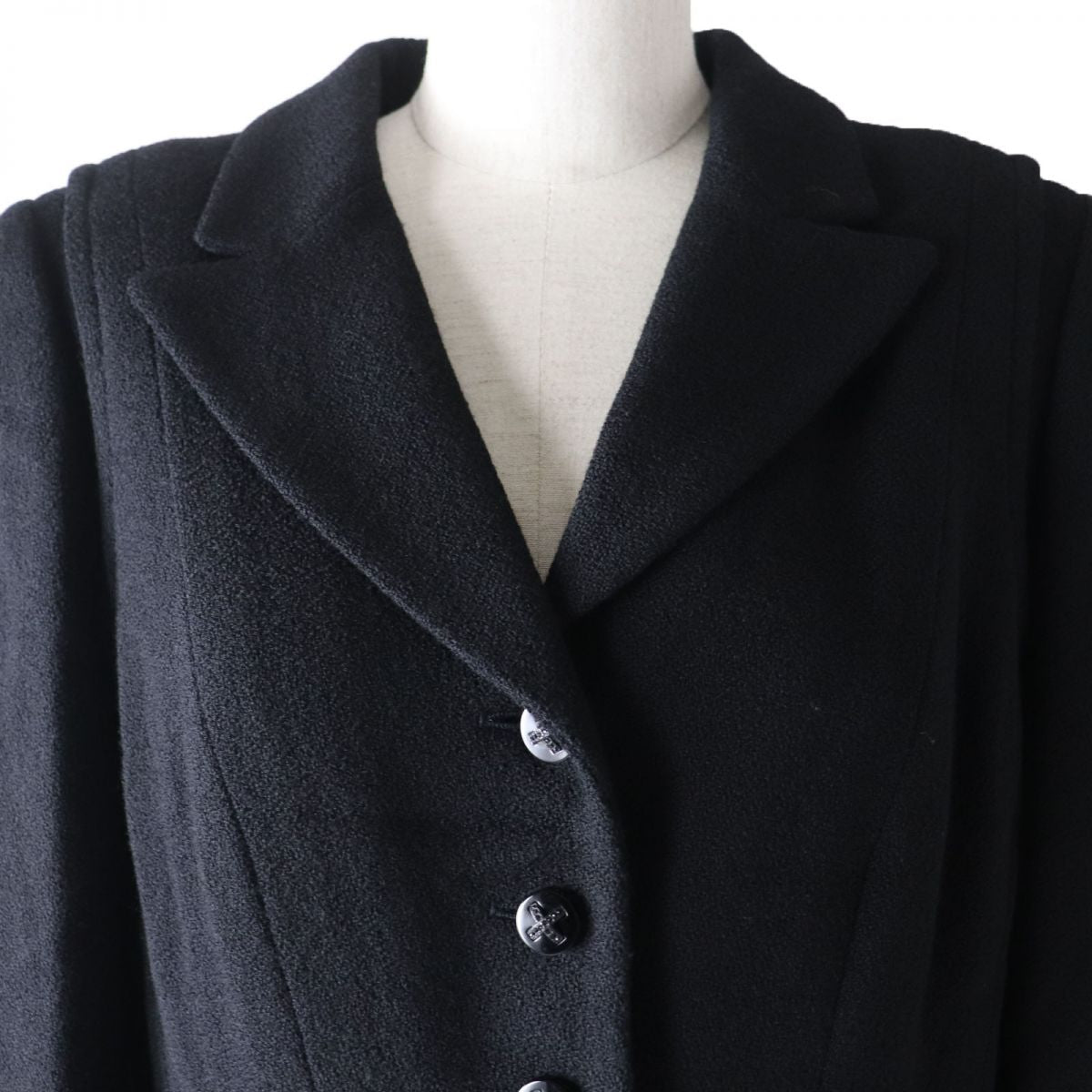 CHANEL coat Outer: 100% wool, Lining: 100% silk black Women 44