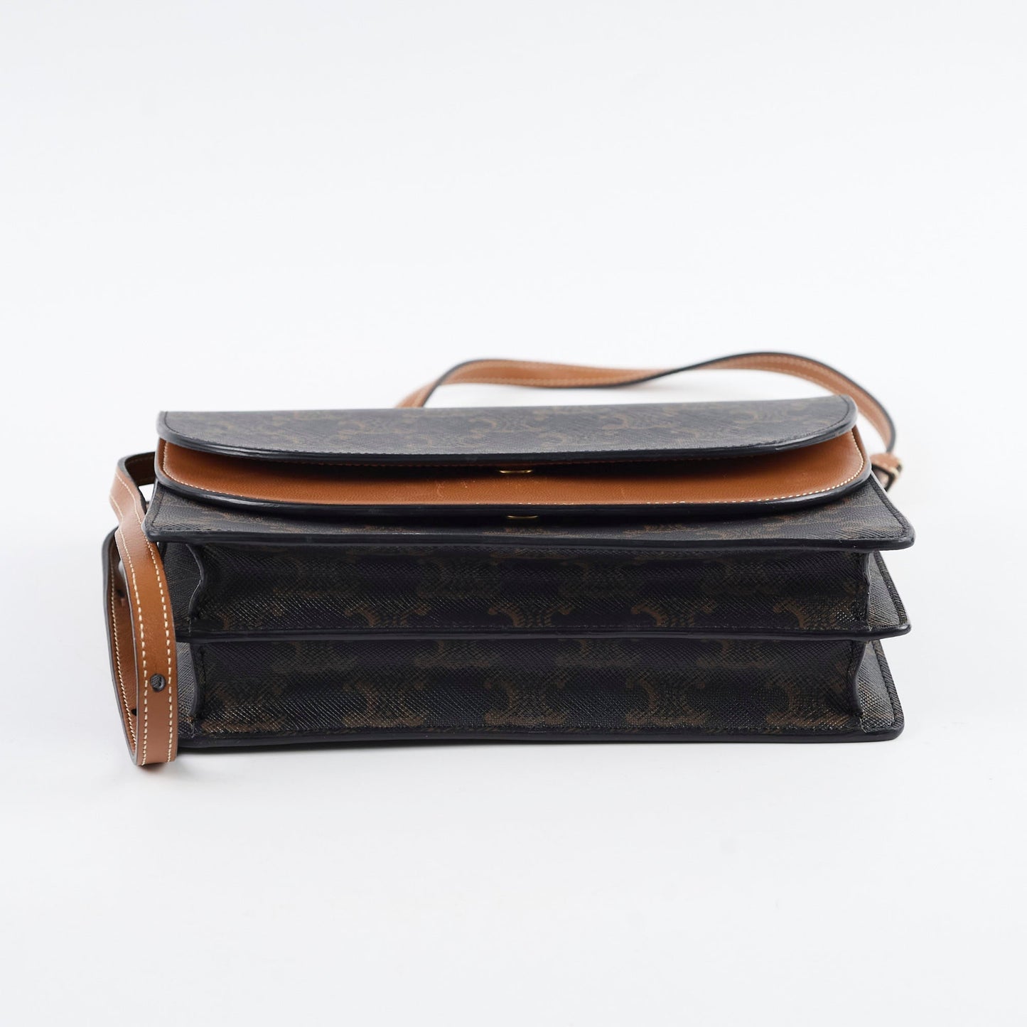Luxury CELINE Triomphe Canvas Wallet on Strap