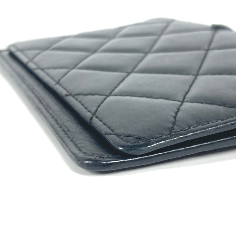 CHANEL Notebook cover leather black Cambon line CC COCO Mark System Organizer Women