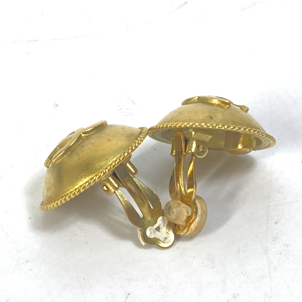 CHANEL Earring metal gold 95P logo CC COCO Mark Round Women