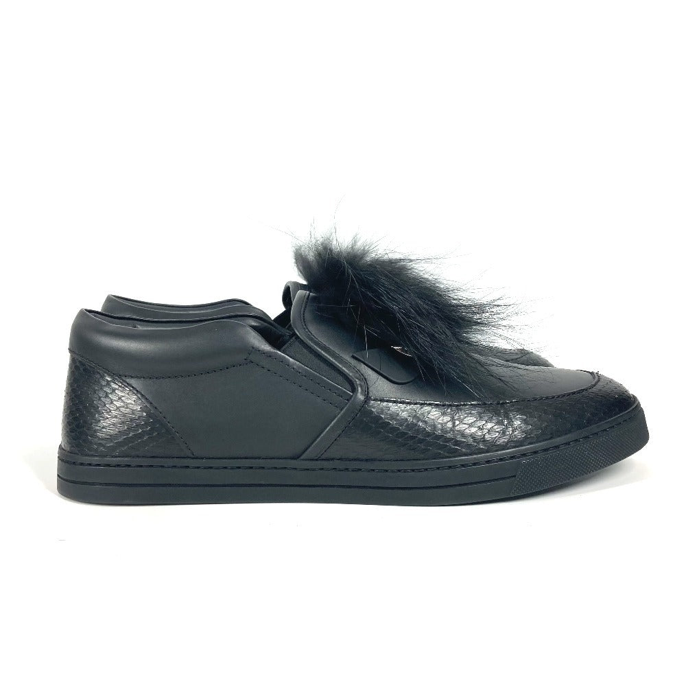 FENDI sneakers 7E1068 Leather, Fur black Monster fur mens 8