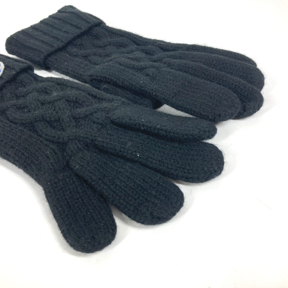 CHANEL gloves cashmere black NO5 logo gloves Women