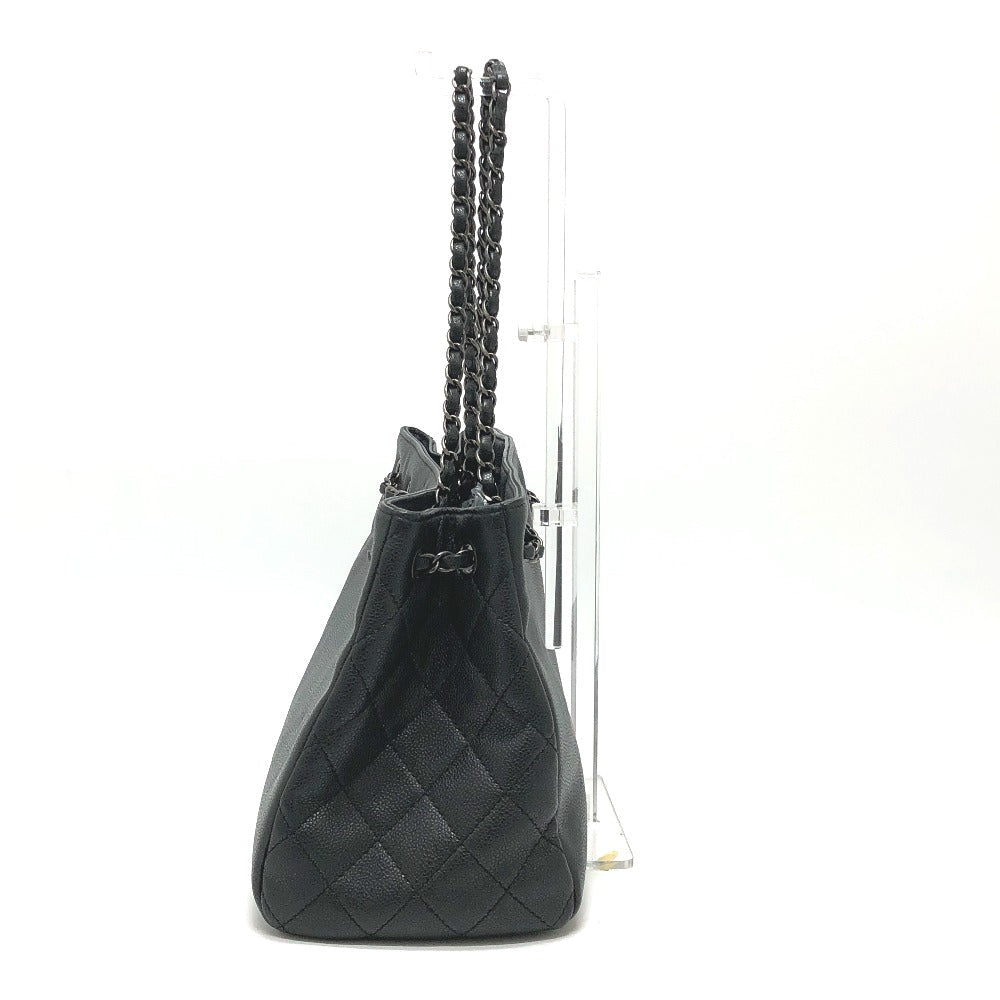 CHANEL Shoulder Bag Caviar skin gray CC COCO Mark Tote Bag