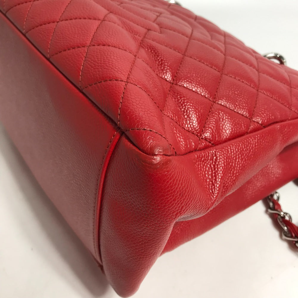 CHANEL Tote Bag A50995 Caviar skin Red CC COCO Mark Shoulder Bag Matelasse quilting Women