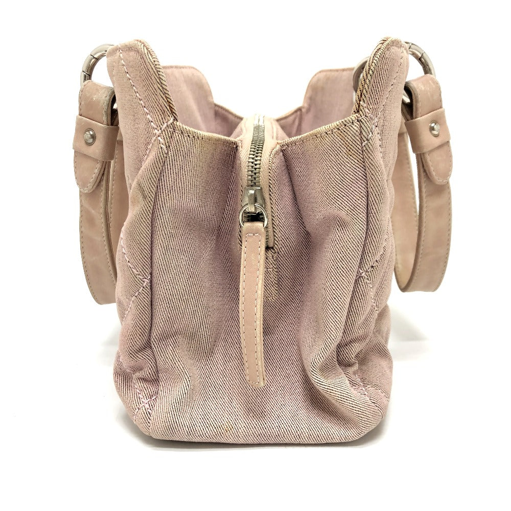 CHANEL Tote Bag Cotton canvas Pink type COCO Mark CC Matrasse Women