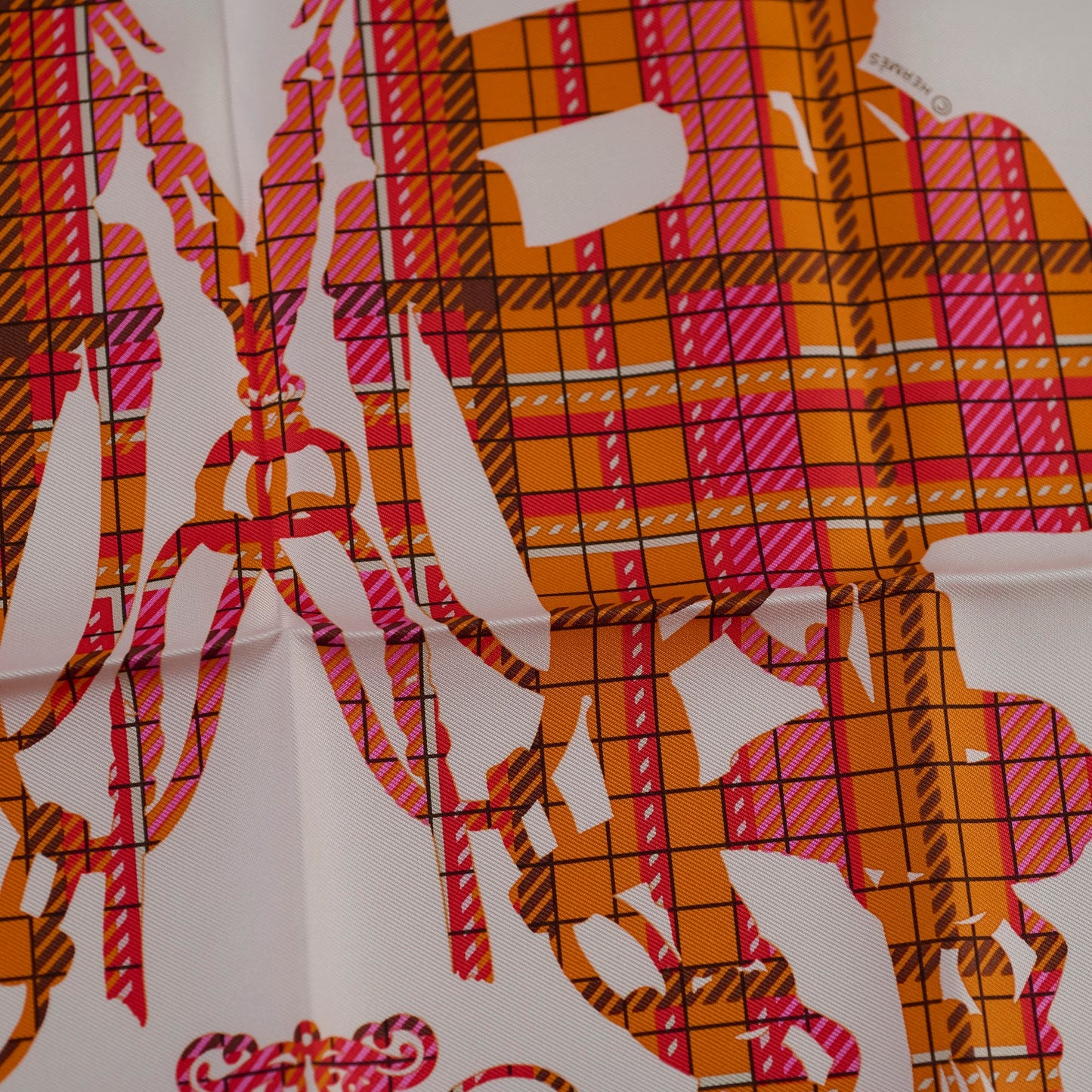 Hermes Scarf 42 x 42 Orange/Red