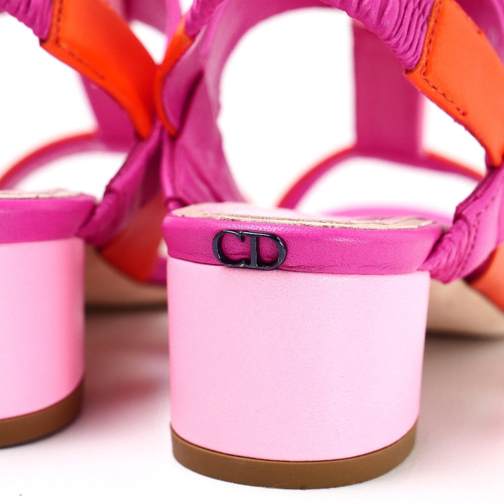 Dior Sandals Genuine Leather Pink orange CL1114 Women 37