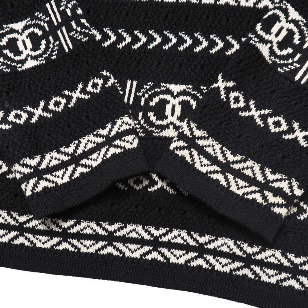 CHANEL knit knit Black x White type P63046 Women 36