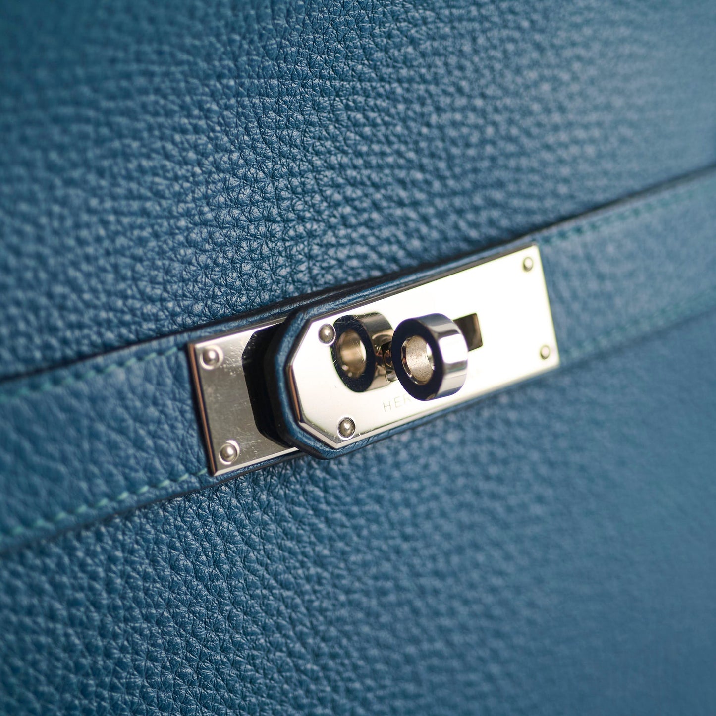 Hermes Jypsiere 34 Clemence Blue Thalassa - Square P Stamp